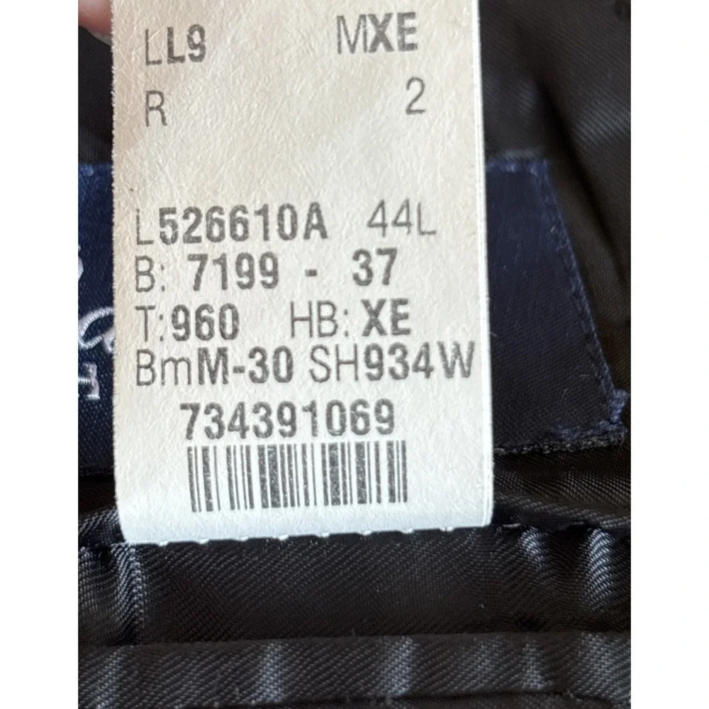 Ralph Lauren Men 44L Black Pinstripe 100% Wool Blazer Made Canada